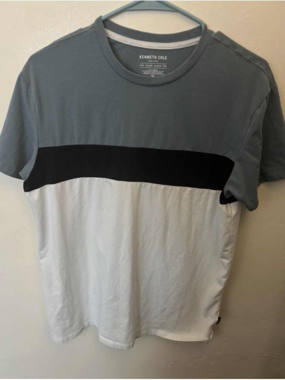 Kenneth Cole Colorblock Short-Sleeve Crew Tee in Gray, Black & White